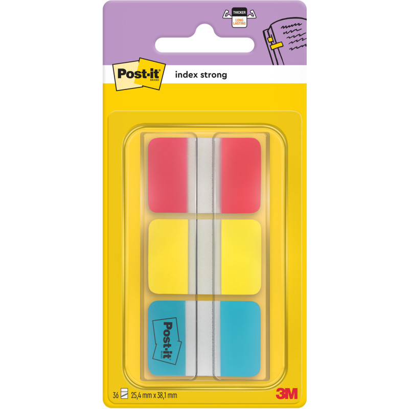 Zakładki indeksujące 3kolory 38x25m 3x22kart 686-RYB PP SILNE 004806312 3M