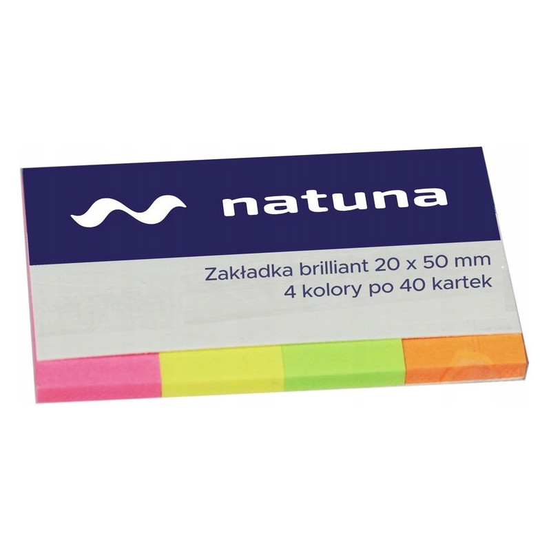 Zakładka indeksująca 20x50mm 4x40k brilliant NATUNA (NSP20/50/D)