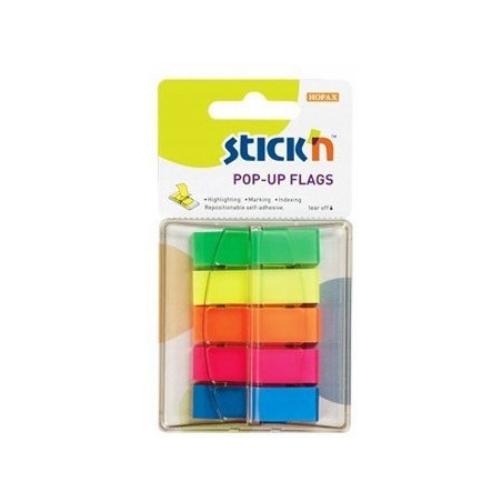 Zakładki indeksujące w podajniku mix 45x12mm (200sztuk) 26029 STICK'N