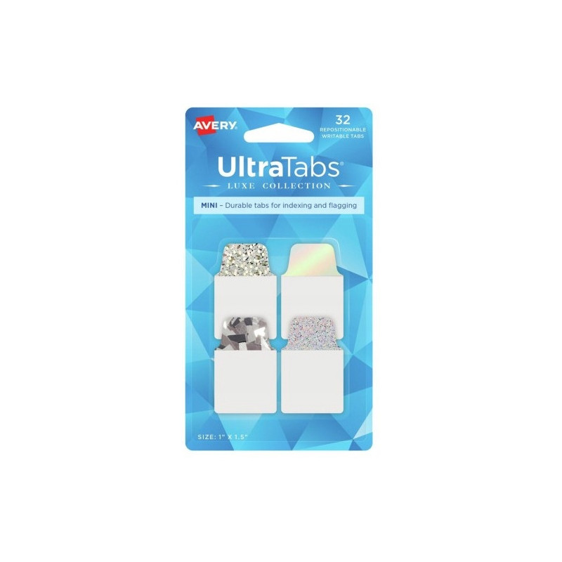 Zakładki indeksujące samoprzylepne 25,4x38,1mm srebrne holograficzne Ultra Tabs 74178 AVERY ZWECKFORM