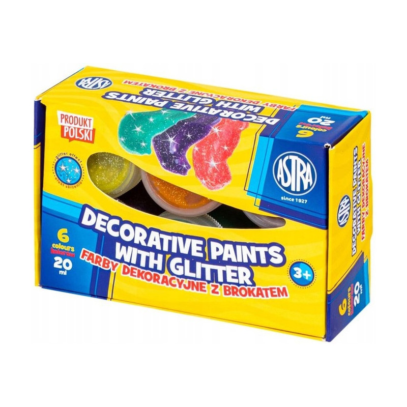 Farby BROKATOWE 6 kolorów 20ml 301124002 ASTRA