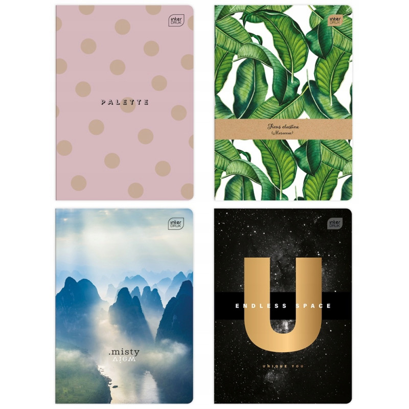 Zeszyt A5 60k gładki mix wzorów 70g. INTERDRUK