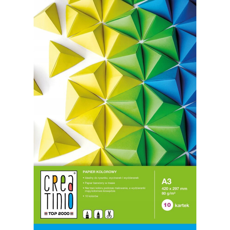 Zeszyt papierów kolorowych A3 10k 80g CREATINIO 400079857 TOP 2000