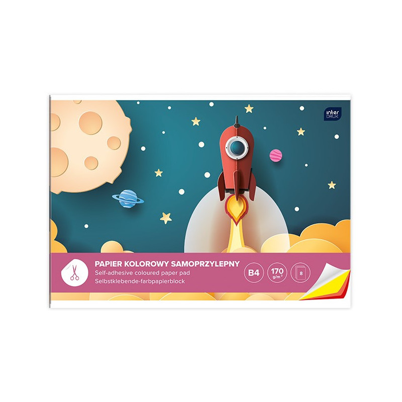 Zeszyt papierów kolorowych B4 samoprzylepnych INTERDRUK