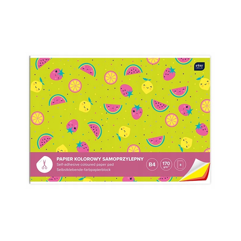 Zeszyt papierów kolorowych B4 samoprzylepnych INTERDRUK