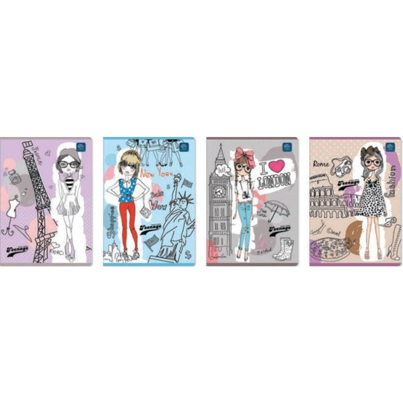 Zeszyt A5 16k kratka kolorowa mix UV INTERDRUK