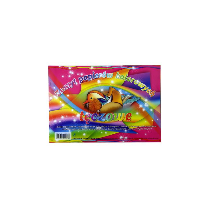 Zeszyt papierów kolorowych tęczowych A4 8k 00793 KRESKA