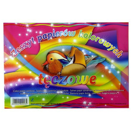 Zeszyt papierów kolorowych tęczowych A4 8k 00793 KRESKA