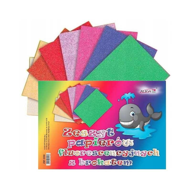 Zeszyt papierów fluorescencyjnych z brokatem B5 ALIGA ZBF-0266
