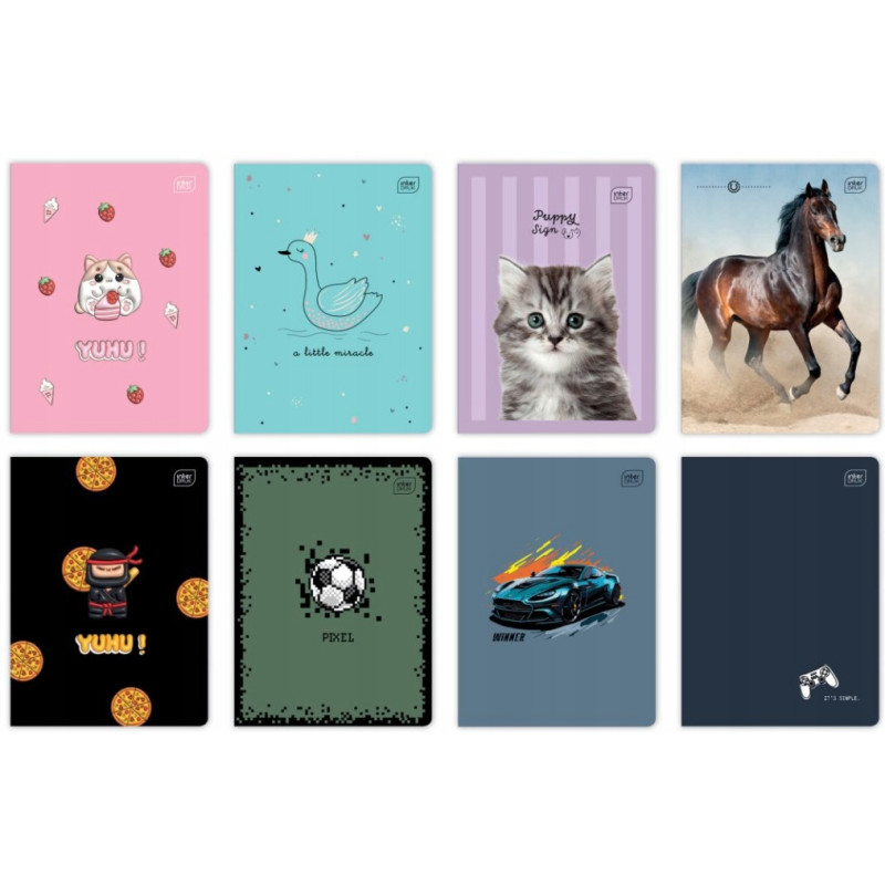 Zeszyt A5 16k kratka mix wzorów INTERDRUK