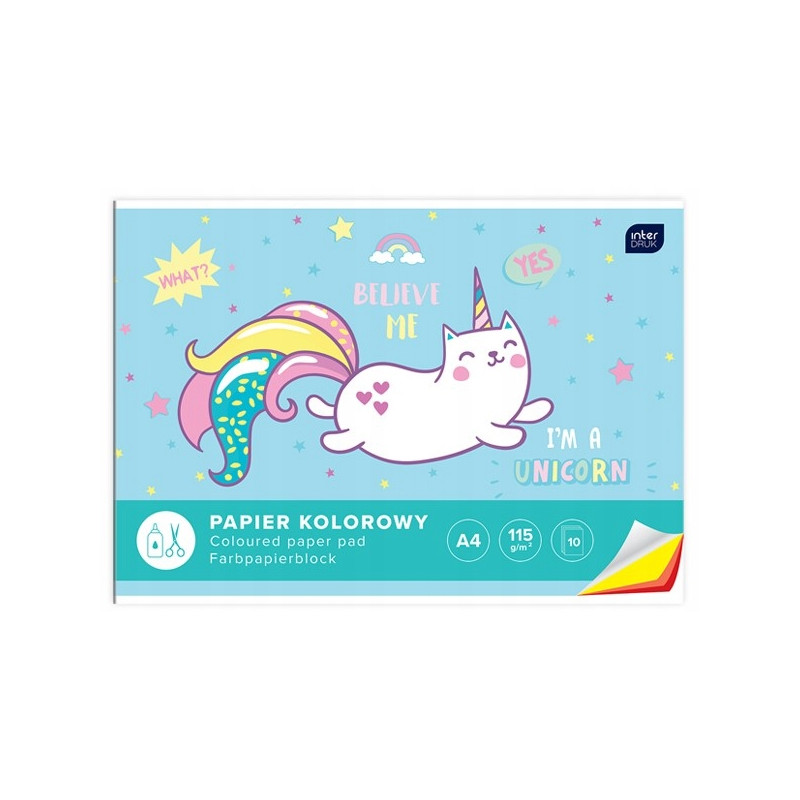 Zeszyt papierów kolorowych A4 10k INTERDRUK