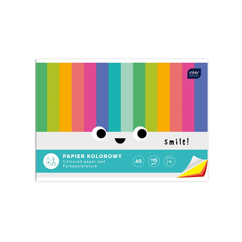 Zeszyt papierów kolorowych A4 10k INTERDRUK