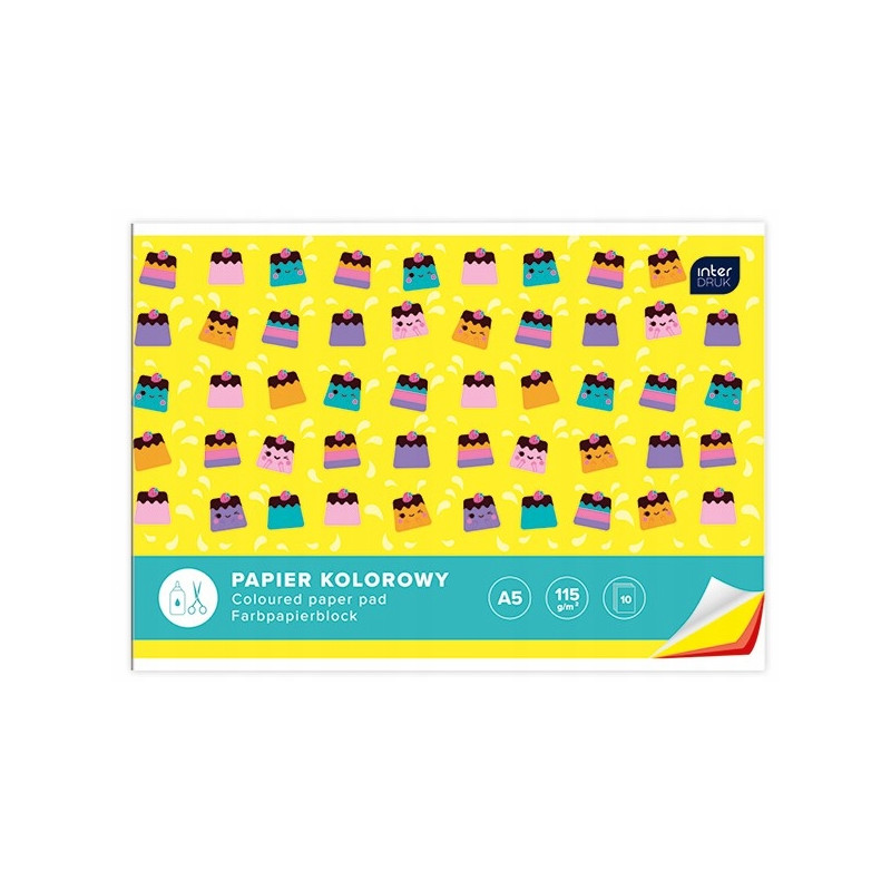 Zeszyt papierów kolorowych A4 10k INTERDRUK