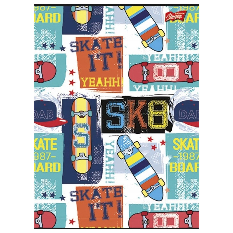 Zeszyt A5 16k 3linia laminowany MIX chłopięcy UNIPAP