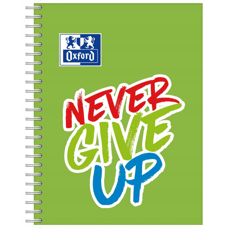 Kołozeszyt A4+ 80k kratka NEVER GIVE UP 400115106 OXFORD