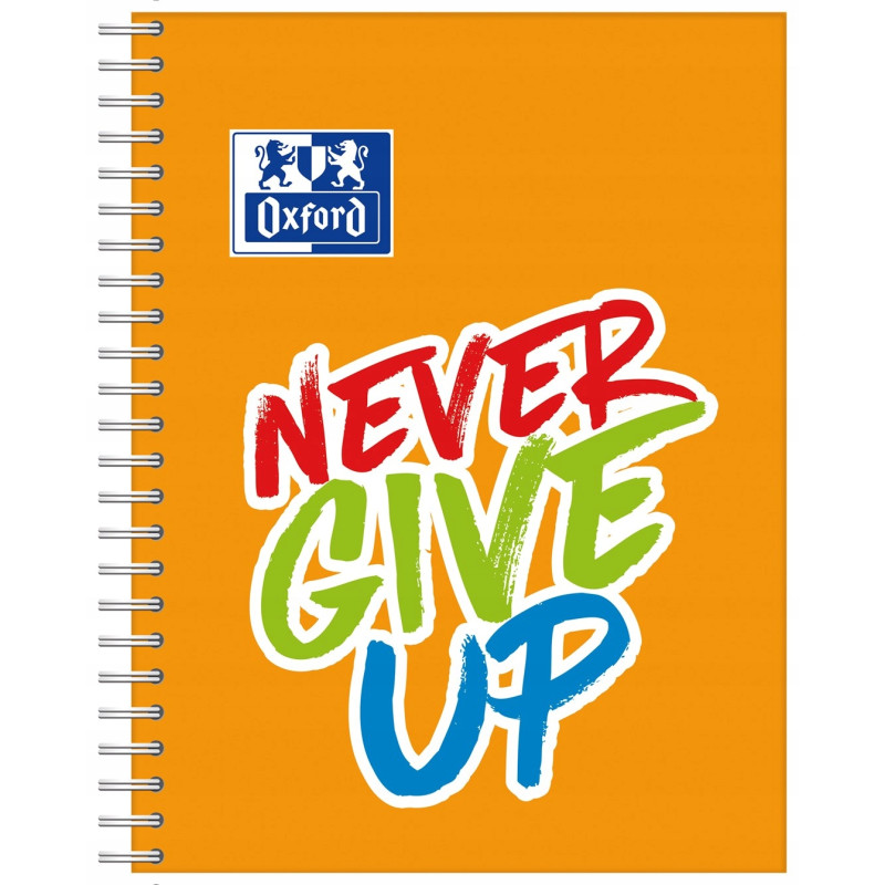 Kołozeszyt A4+ 80k kratka NEVER GIVE UP 400115106 OXFORD