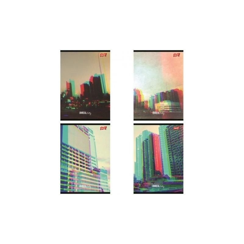 Zeszyt A5 60k kratka UNREAL CITY laminowany UNIPAP