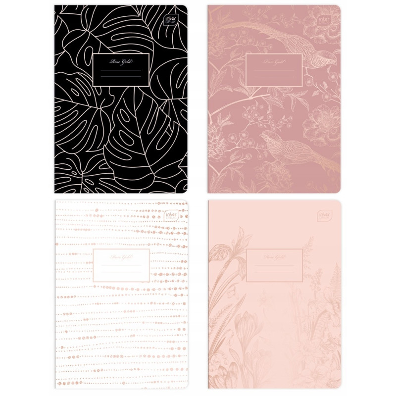 Zeszyt A5 80k kratka 70g METALLIC ROSE GOLD INTERDRUK