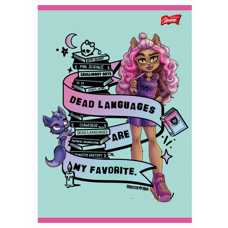 Zeszyt A5 32k kratka margines 70g MONSTER HIGH UNIPAP