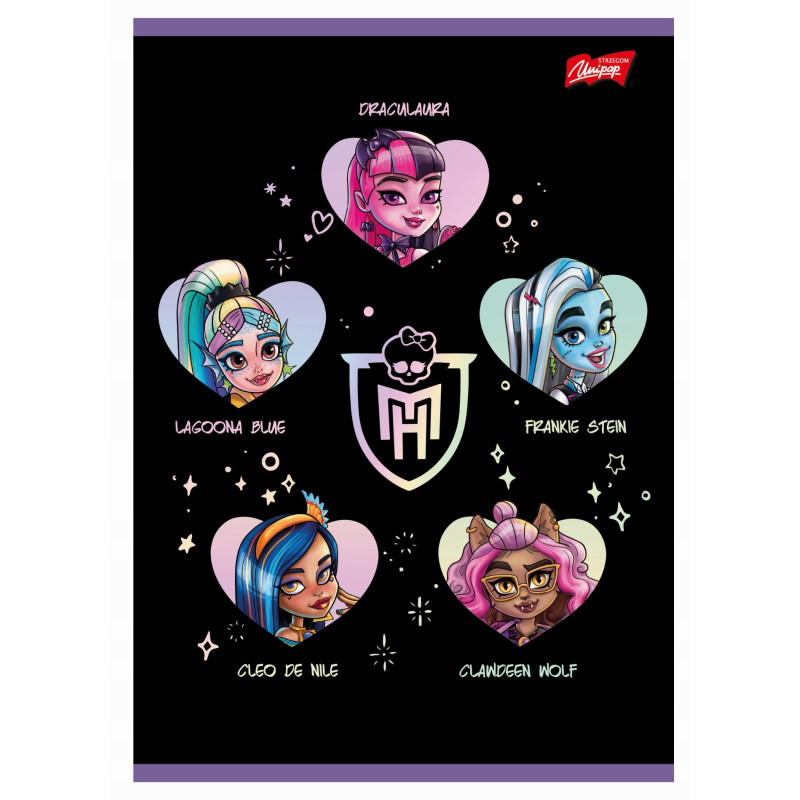 Zeszyt A5 32k kratka margines 70g MONSTER HIGH UNIPAP