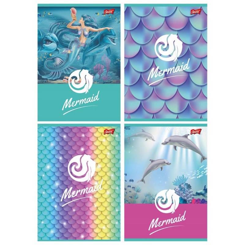 Zeszyt A5 16k 3linia dwukolorowa mix laminowany dziewczęcy UNIPAP