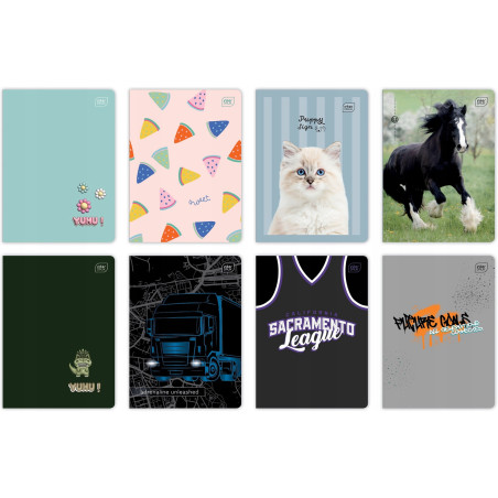 Zeszyt A5 32k 3-linia UV mix INTERDRUK