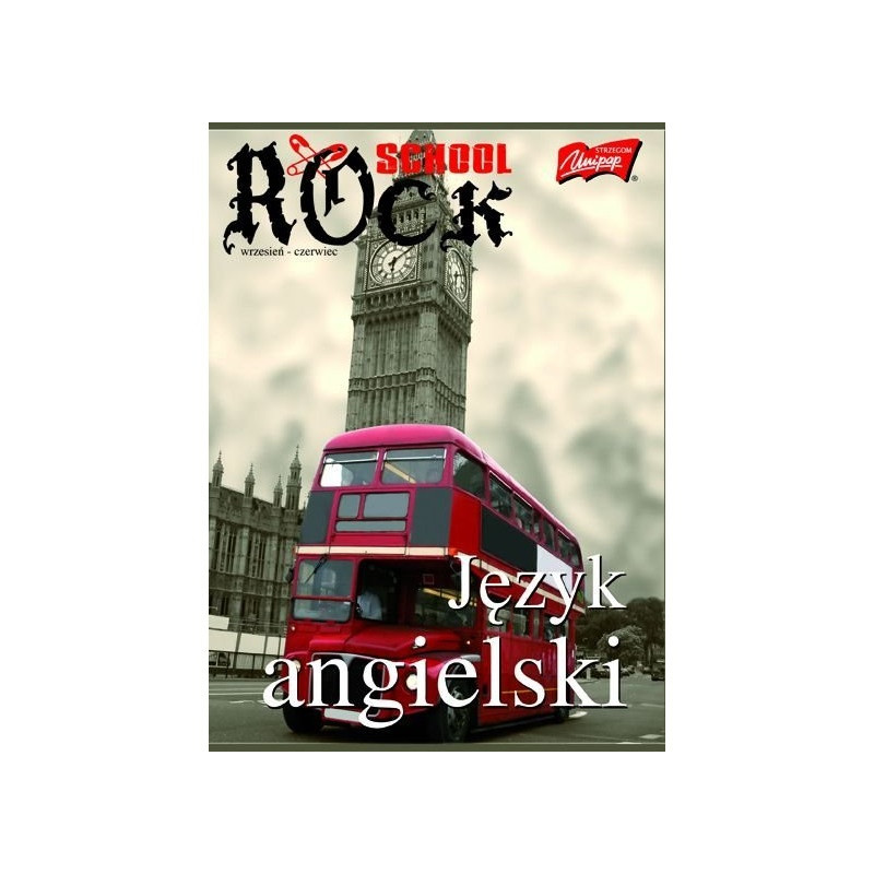 Zeszyt A5 60k kratka JĘZYK ANGIELSKI laminowany UNIPAP