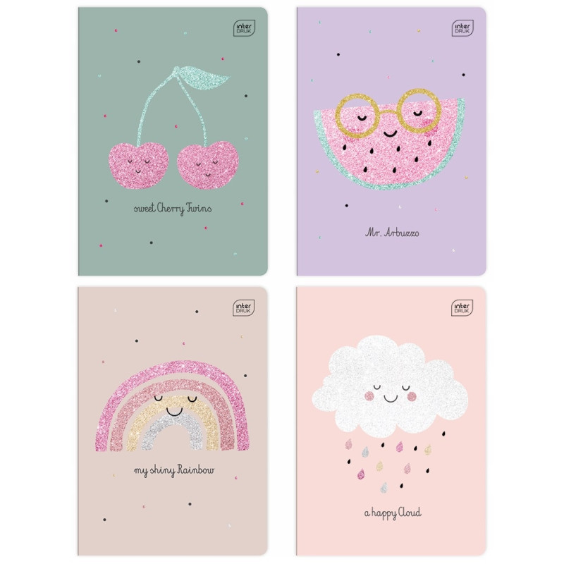 Zeszyt A5 32k 3linia 70g GLITTER dziewczynka INTERDRUK