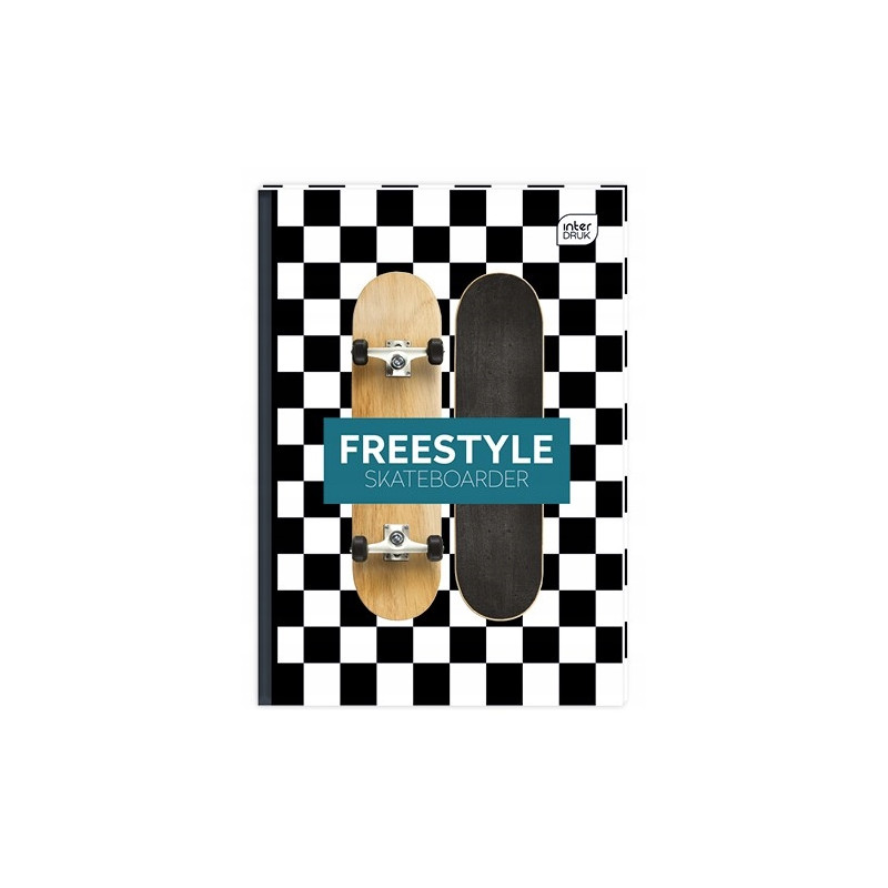 Brulion A5 96k kratka mix wzorów twarda oprawa INTERDRUK