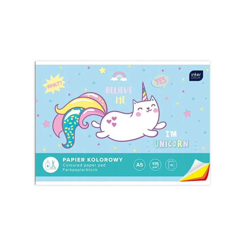 Zeszyt papierów kolorowych A5 10k INTERDRUK