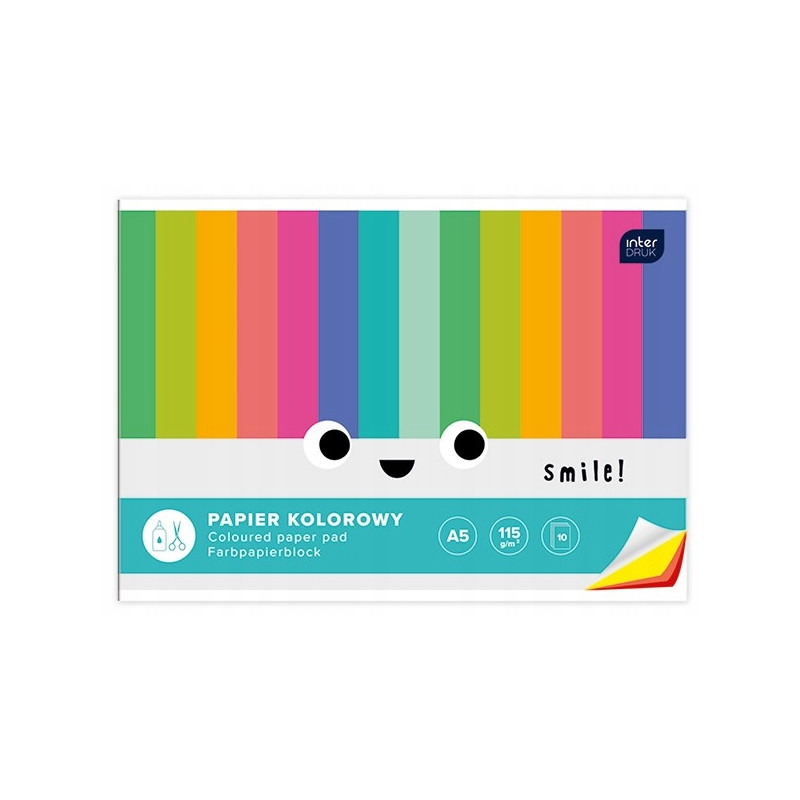 Zeszyt papierów kolorowych A5 10k INTERDRUK