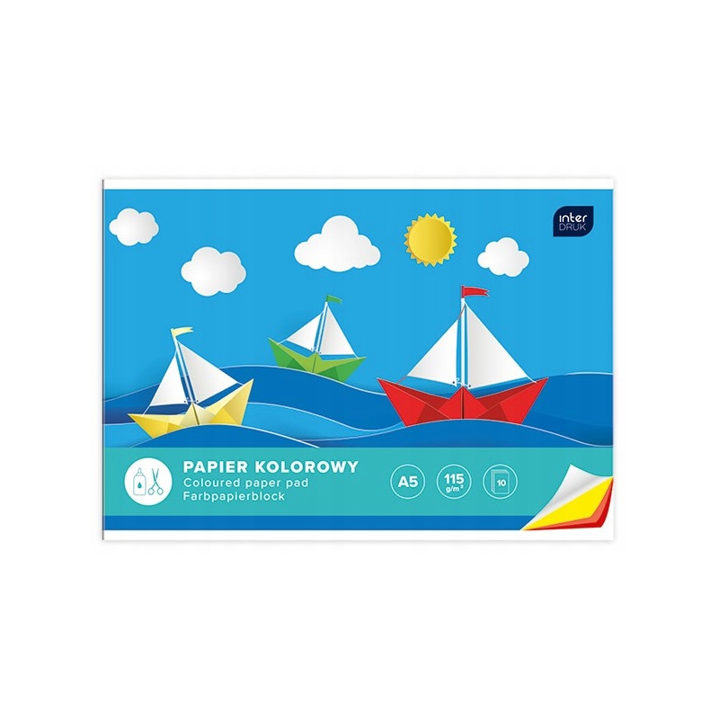 Zeszyt papierów kolorowych A5 10k INTERDRUK