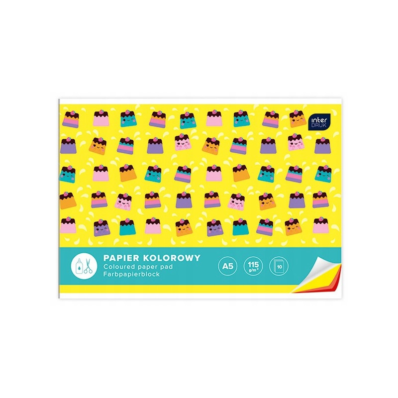 Zeszyt papierów kolorowych A5 10k INTERDRUK