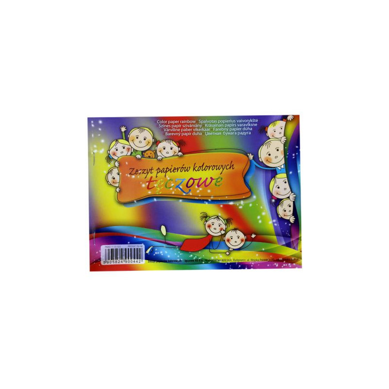 Zeszyt papierów kolorowych tęczowych A5 8k 00792 KRESKA