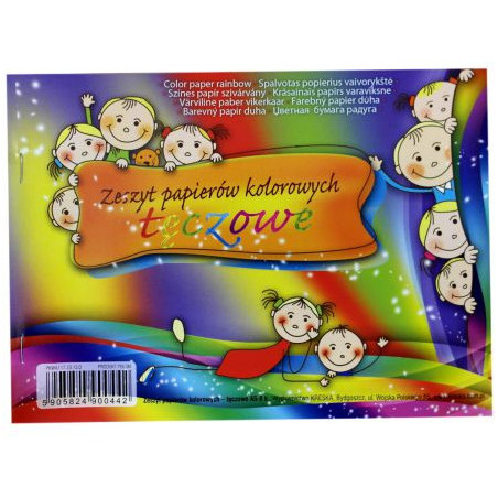 Zeszyt papierów kolorowych tęczowych A5 8k 00792 KRESKA