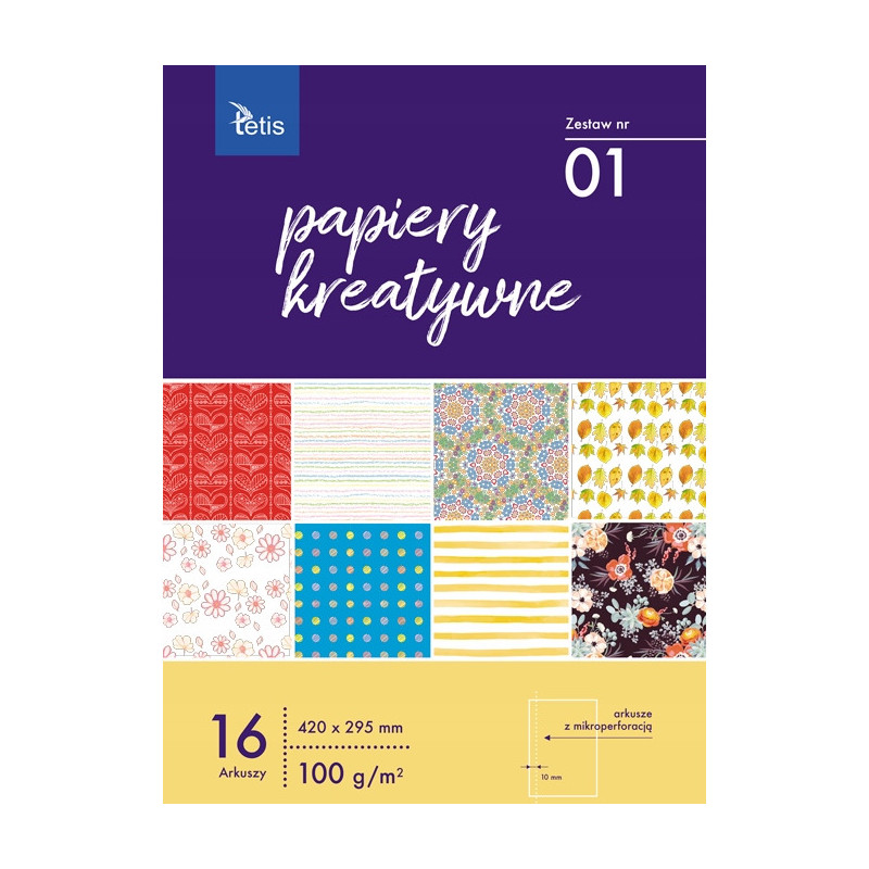 Zeszyt papierów kreatywnych A3 16k 100g KB031-01 TETIS