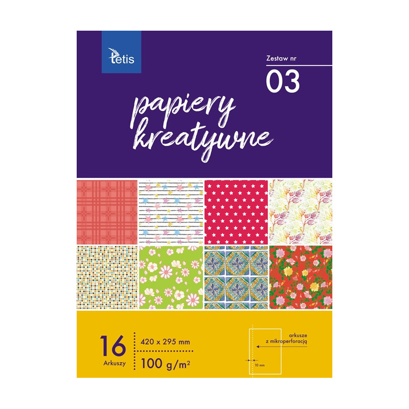 Zeszyt papierów kreatywnych A3 16k 100g KB031-03 TETIS