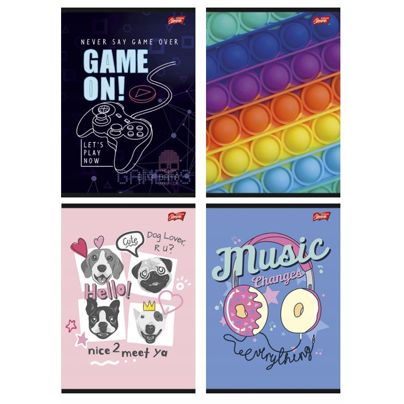 Zeszyt A4 32k linia laminowany MIX chłopięcy UNIPAP