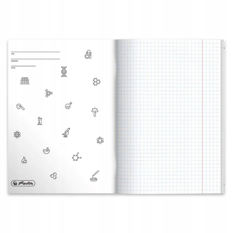 Zeszyt szkolny przedmiotowy A5 60 kartek w kratkę 70g CHEMIA 400197998 HERLITZ