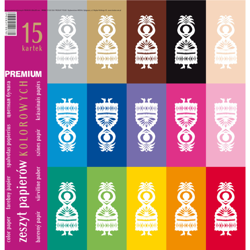 Zeszyt papierów kolorowych 28x28 PREMIUM 00806 KRESKA