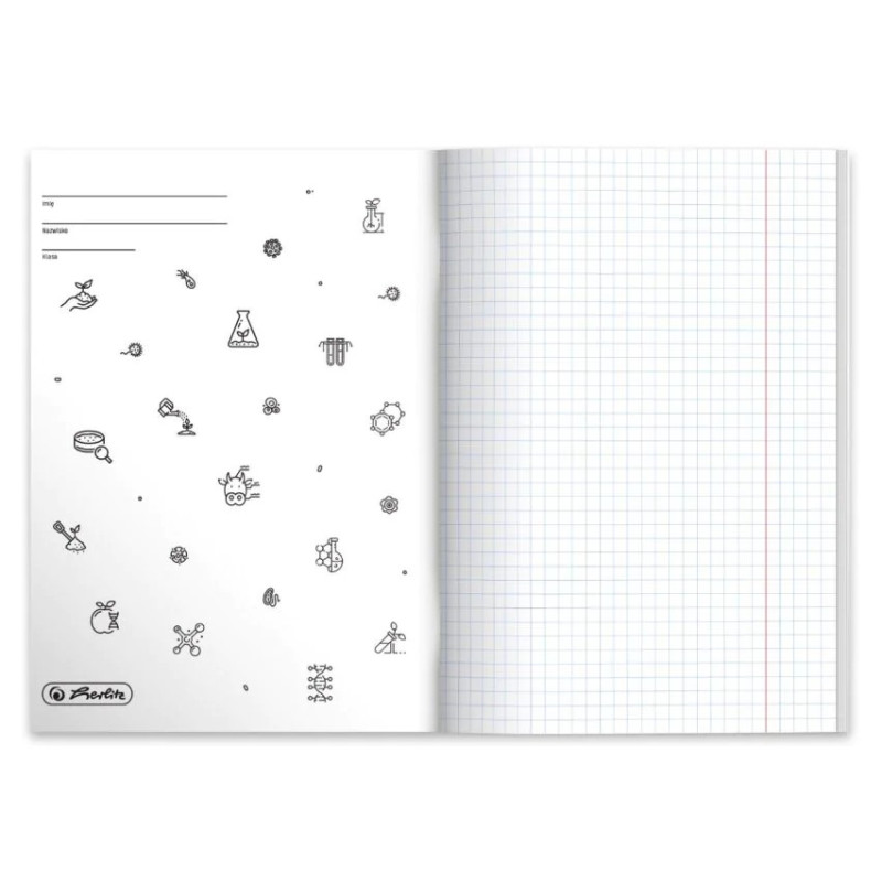 Zeszyt szkolny przedmiotowy A5 60 kartek w kratkę 70g BIOLOGIA 400197997 HERLITZ