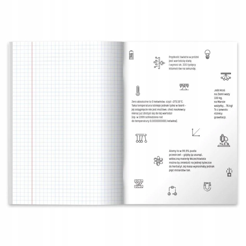 Zeszyt szkolny przedmiotowy A5 60 kartek w kratkę 70g FIZYKA 400197999 HERLITZ