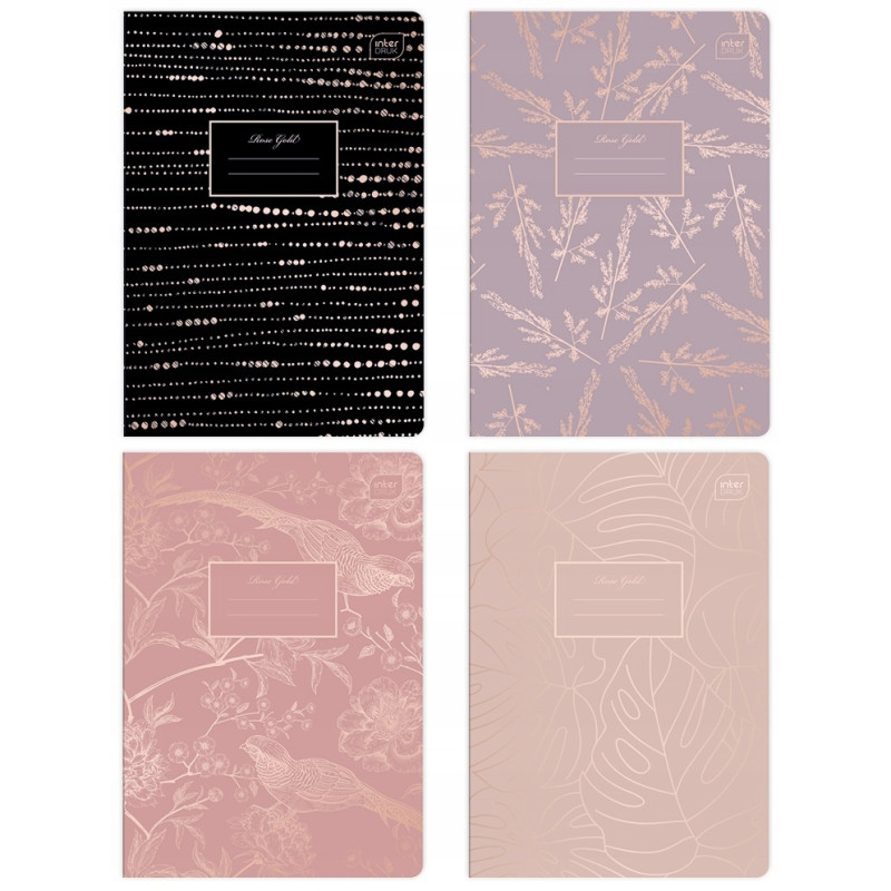 Zeszyt A5 60k linia 70g METALLIC ROSE GOLD INTERDRUK