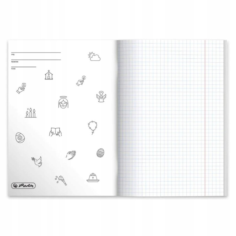 Zeszyt szkolny przedmiotowy A5 60 kartek w kratkę 70g RELIGIA 9577446 HERLITZ