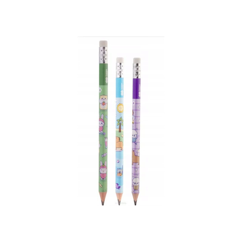 Ołówek do nauki pisania Jumbo z gumką trójkątny 2B Yummy Yum Happy Color HA 3132 01YU-2B