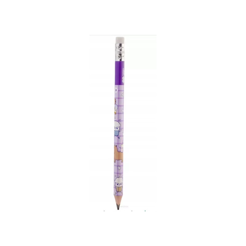 Ołówek do nauki pisania Jumbo z gumką trójkątny 2B Yummy Yum Happy Color HA 3132 01YU-2B