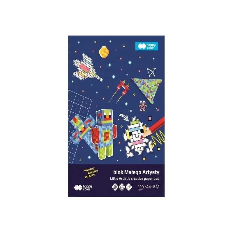 Blok kolorowanka Małego Artysty A4 Pixi Planet 120g/m2 8ark. HA 3812 2030-MAPP HAPPY COLOR