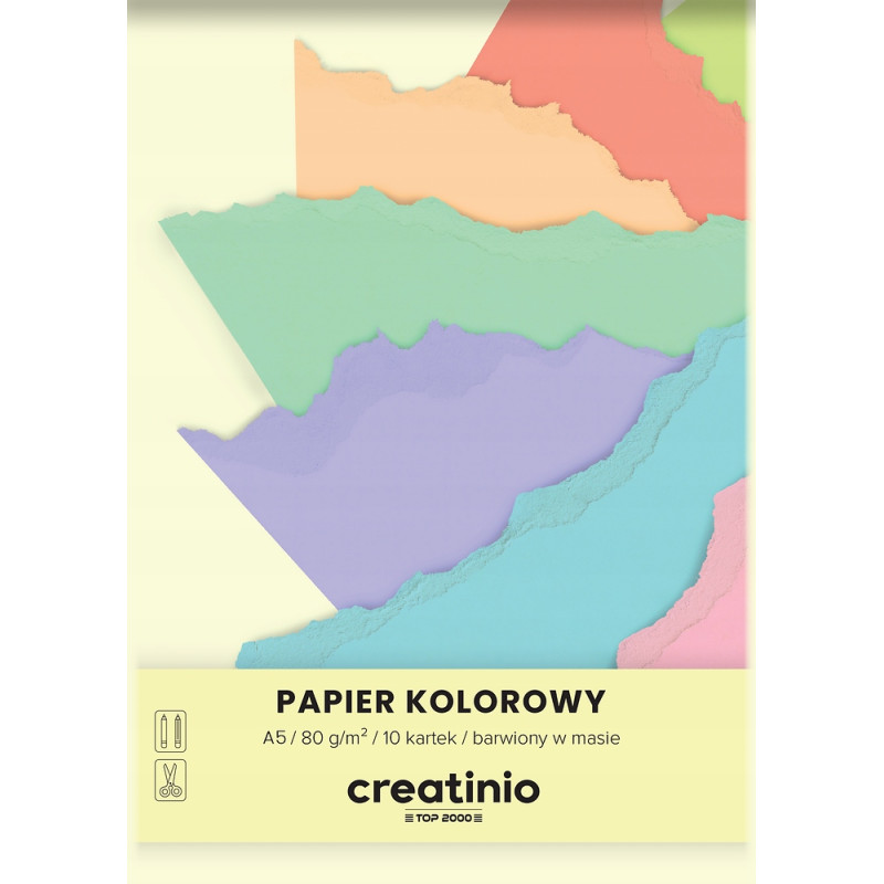 Zeszyt papierów kolorowych A5 10k 80g CREATINIO 400176683 TOP 2000