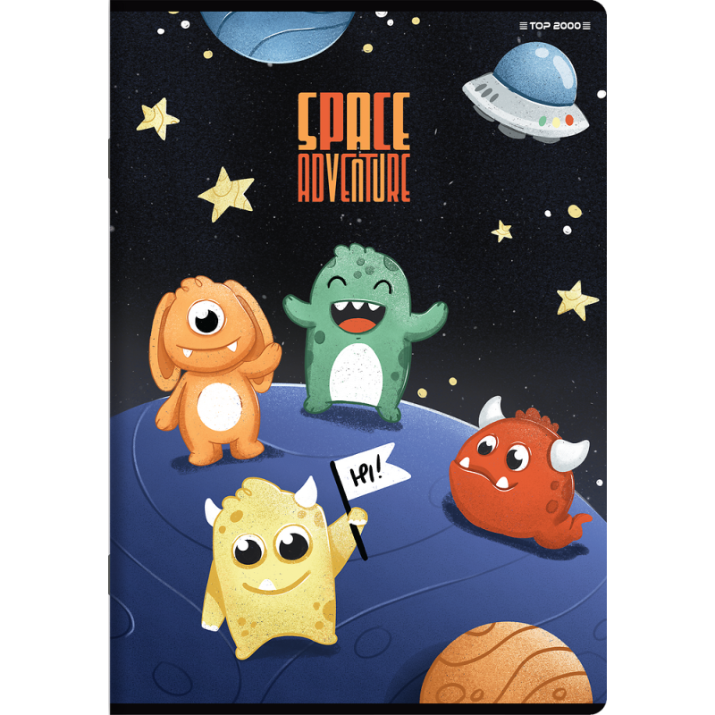 Zeszyt A5 16k 3linia kolorowa SPACE ADVENTURE 400181613 TOP 2000