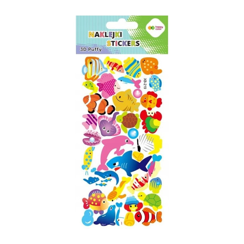 Naklejki 3D PUFFY Colorful Fishes 95mm x 220mm HA 4241 9522-KA03 HAPPY COLOR